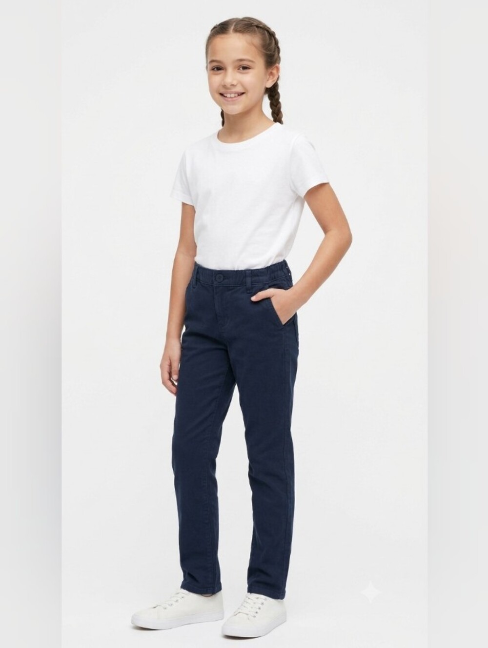 Kids Straight-Leg Chino Pants - Navy